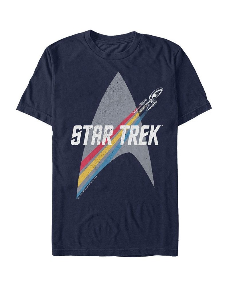 Star Trek Men's The Original Series Retro Prism Enterprise Short Sleeve T-Shirt Blue $16.80 T-Shirts