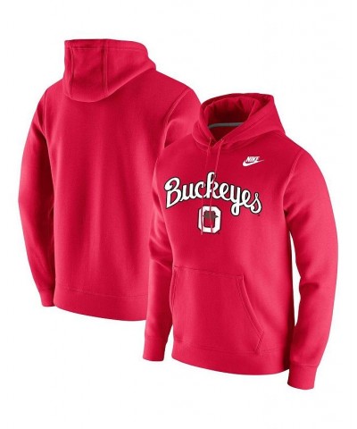 Men's Scarlet Ohio State Buckeyes Script Vintage-Like School Logo Pullover Hoodie $34.85 Sweatshirt