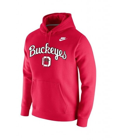 Men's Scarlet Ohio State Buckeyes Script Vintage-Like School Logo Pullover Hoodie $34.85 Sweatshirt