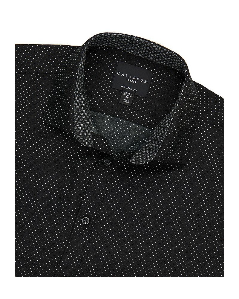 Men's Regular Fit Performance Wrinkle Free Dress Shirt Black $13.63 Dress Shirts