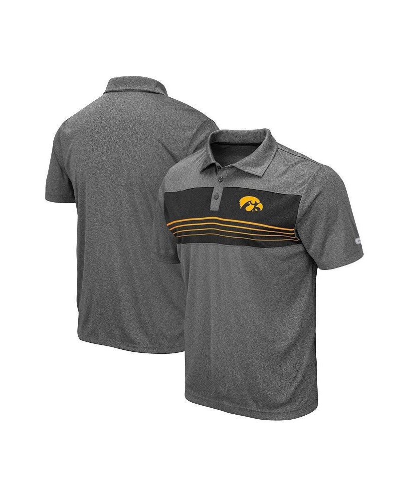 Men's Heathered Charcoal Iowa Hawkeyes Smithers Polo Shirt $23.50 Polo Shirts