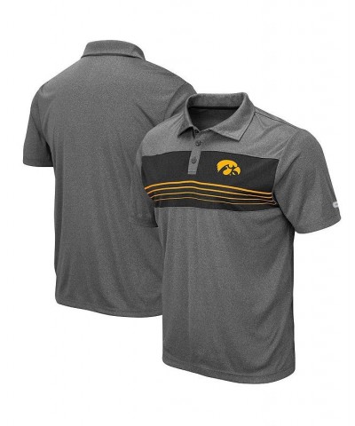 Men's Heathered Charcoal Iowa Hawkeyes Smithers Polo Shirt $23.50 Polo Shirts