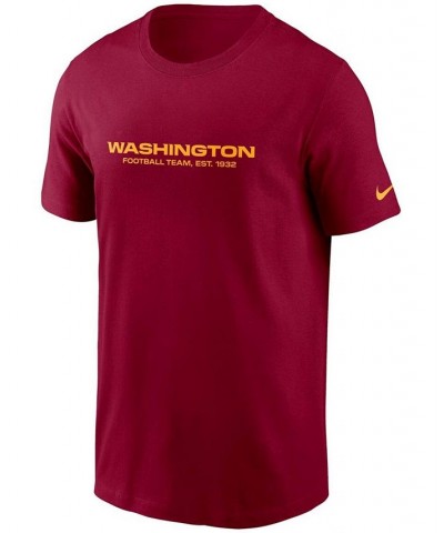 Men's Burgundy Washington Football Team Primary Wordmark T-shirt $26.99 T-Shirts
