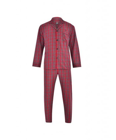 Hanes Men's Cvc Broadcloth Pajama Set Red Plaid $15.60 Pajama