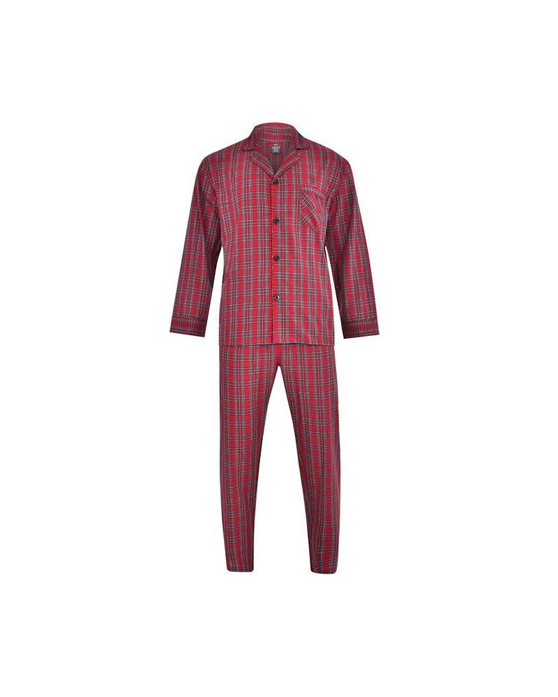 Hanes Men's Cvc Broadcloth Pajama Set Red Plaid $15.60 Pajama