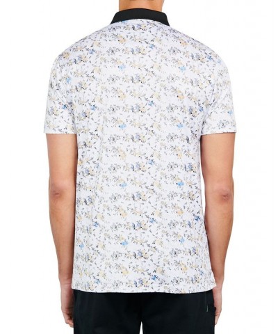 Men's Slim-Fit Floral-Print Performance Polo Shirt Gold $35.45 Polo Shirts