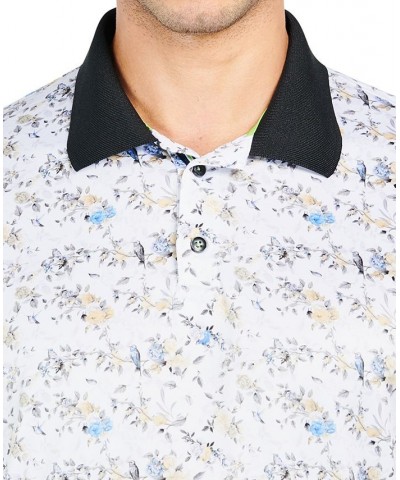 Men's Slim-Fit Floral-Print Performance Polo Shirt Gold $35.45 Polo Shirts