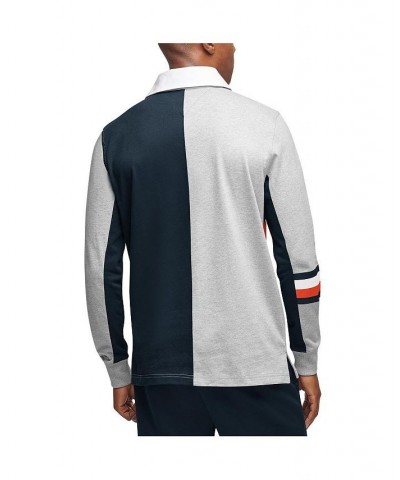 Men's Gray, Navy Chicago Bears Rugby Long Sleeve Polo $51.99 Polo Shirts