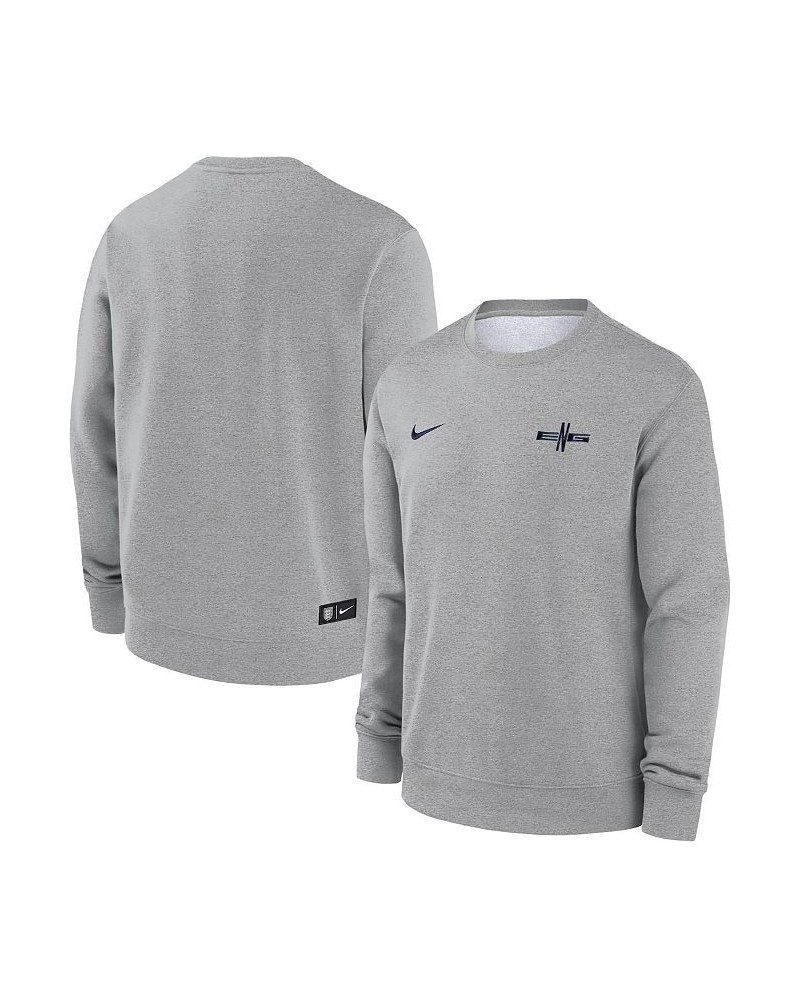 Men's Gray England National Team Club Fleece Pullover Sweatshirt $37.43 Sweatshirt