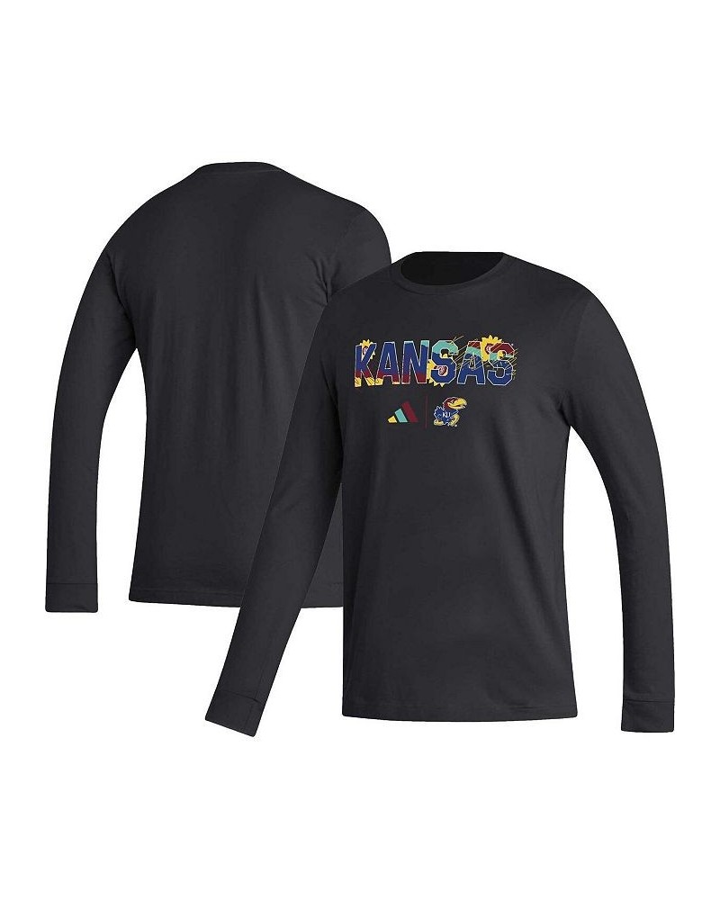 Men's Black Kansas Jayhawks Honoring Black Excellence Long Sleeve T-shirt $23.09 T-Shirts