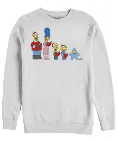 Men's The Simpsons Family Carols Crew Fleece Pullover White $23.63 Sweatshirt