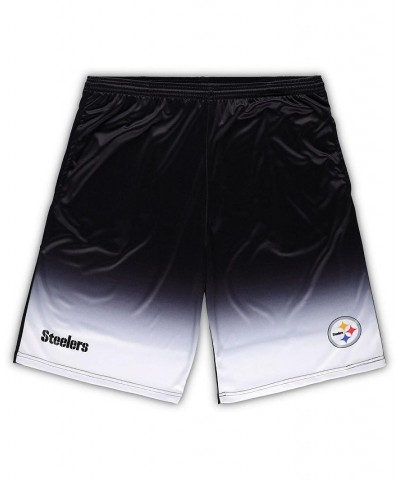 Men's Black Pittsburgh Steelers Big and Tall Faded Shorts $31.34 Shorts