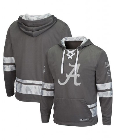 Men's Gray Alabama Crimson Tide OHT Military-Inspired Appreciation Lace-Up Pullover Hoodie $41.59 Sweatshirt