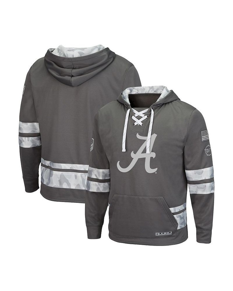 Men's Gray Alabama Crimson Tide OHT Military-Inspired Appreciation Lace-Up Pullover Hoodie $41.59 Sweatshirt