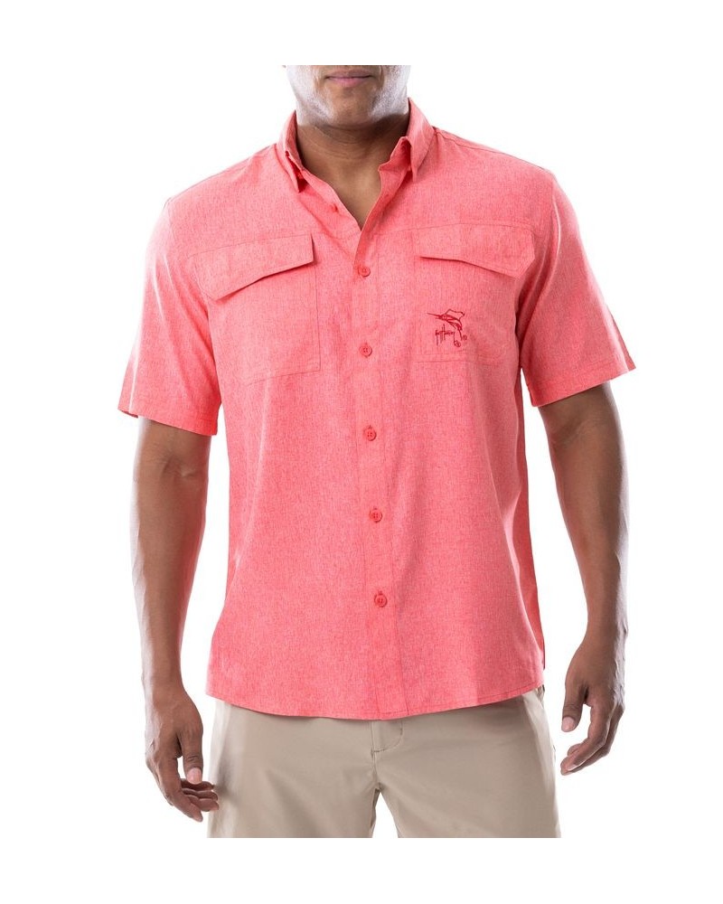 Men's Cationic UPF Performance Short-Sleeve Core Fishing Shirt Red $27.60 Shirts