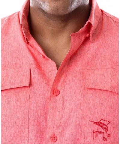 Men's Cationic UPF Performance Short-Sleeve Core Fishing Shirt Red $27.60 Shirts