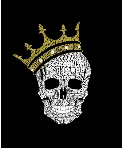 Men's Brooklyn Crown Word Art Long Sleeve T-shirt Black $17.20 T-Shirts
