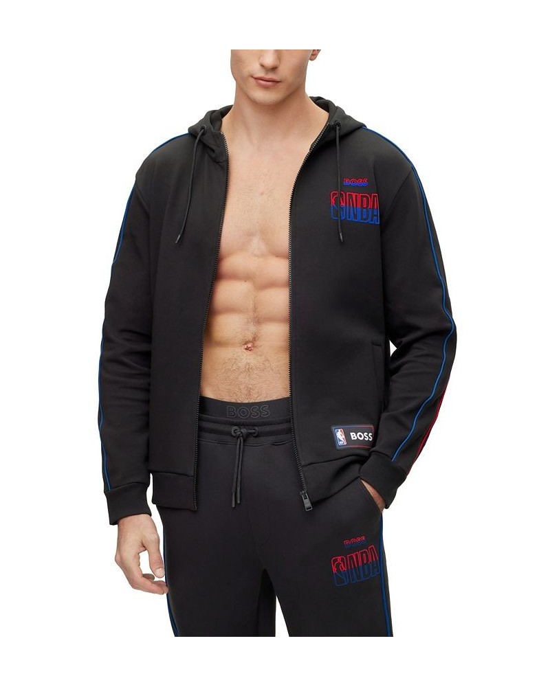 BOSS x NBA Men's Zip-Up Hoodie Black $55.97 Sweatshirt