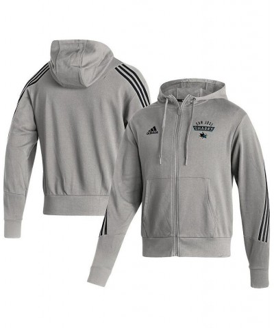 Men's Heathered Gray San Jose Sharks Fashion Full-Zip Hoodie $28.42 Sweatshirt