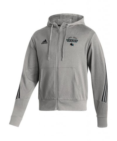 Men's Heathered Gray San Jose Sharks Fashion Full-Zip Hoodie $28.42 Sweatshirt