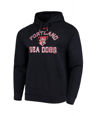 Men's Black Portland Sea Dogs All Day Raglan Fleece Pullover Hoodie $32.25 Sweatshirt