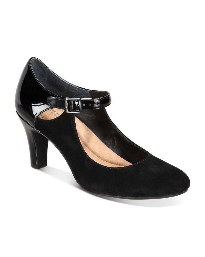 Velmah Memory Foam Mary Jane Pumps Black $40.28 Shoes