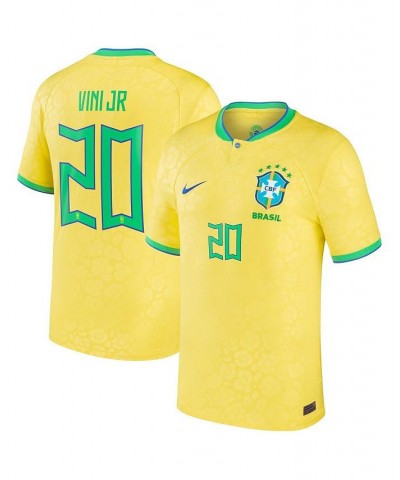 Men's Vinicius Junior Yellow Brazil National Team 2022/23 Replica Home Jersey $70.00 Jersey