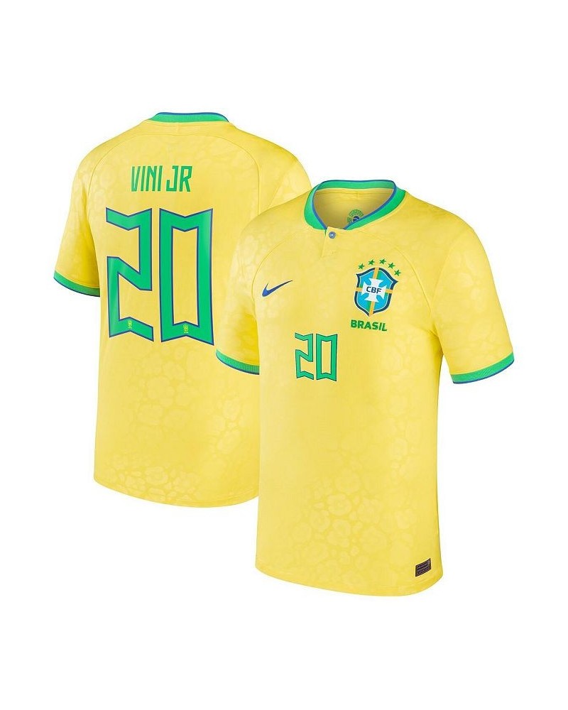 Men's Vinicius Junior Yellow Brazil National Team 2022/23 Replica Home Jersey $70.00 Jersey