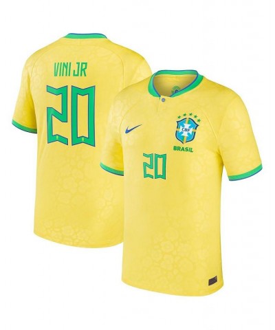 Men's Vinicius Junior Yellow Brazil National Team 2022/23 Replica Home Jersey $70.00 Jersey