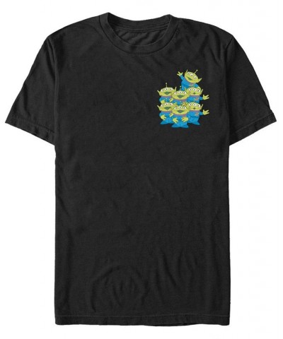 Toy Story Men's Aliens Group Left Chest Short Sleeve T-Shirt Black $20.29 T-Shirts