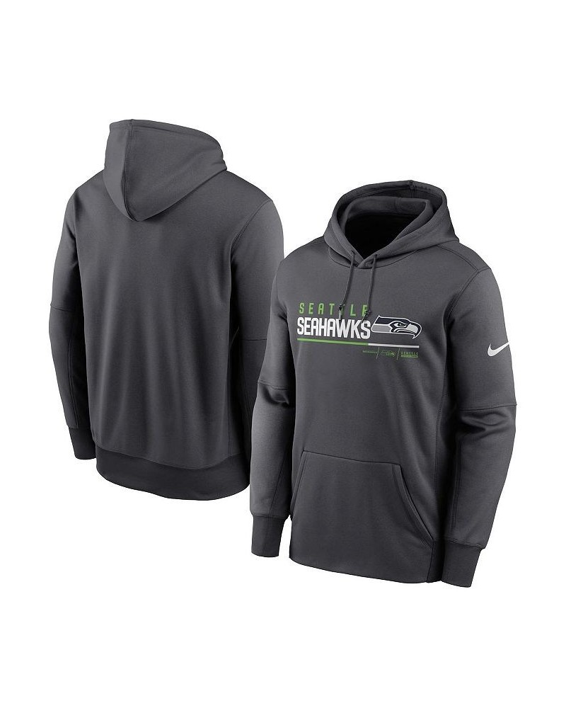 Men's Anthracite Seattle Seahawks Prime Logo Name Split Pullover Hoodie $37.80 Sweatshirt