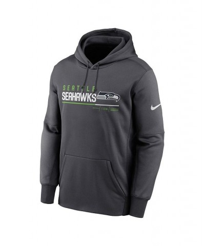 Men's Anthracite Seattle Seahawks Prime Logo Name Split Pullover Hoodie $37.80 Sweatshirt