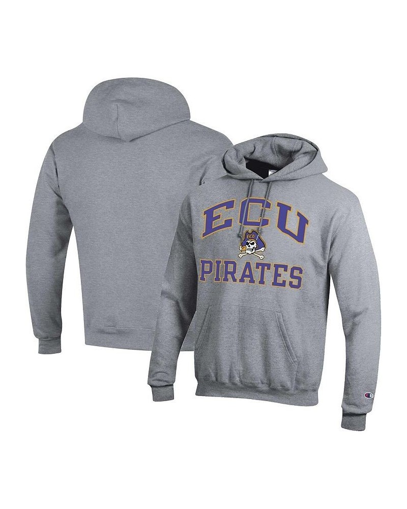 Men's Heather Gray ECU Pirates High Motor Pullover Hoodie $28.70 Sweatshirt