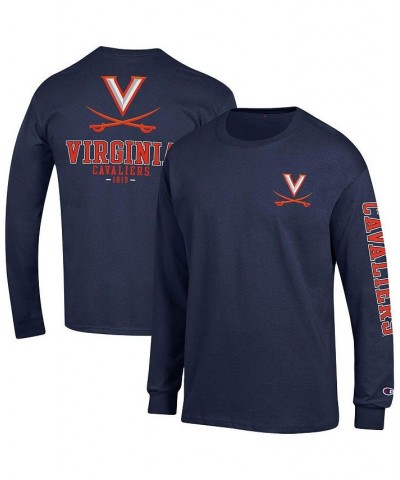 Men's Navy Virginia Cavaliers Team Stack Long Sleeve T-shirt $18.40 T-Shirts