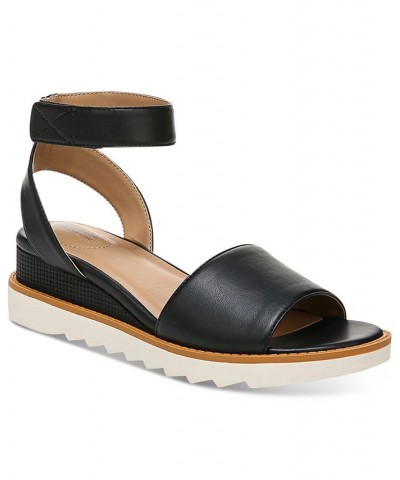 Constancia Ankle-Strap Wedge Sandals Black $35.78 Shoes