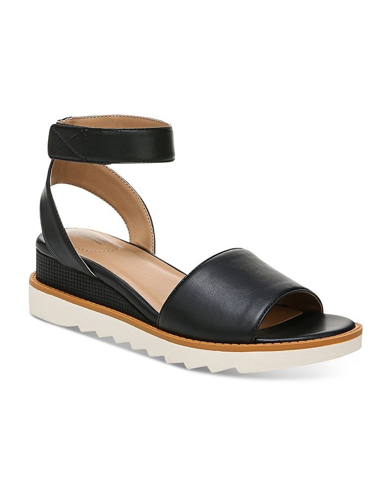 Constancia Ankle-Strap Wedge Sandals Black $35.78 Shoes