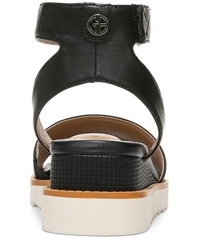 Constancia Ankle-Strap Wedge Sandals Black $35.78 Shoes