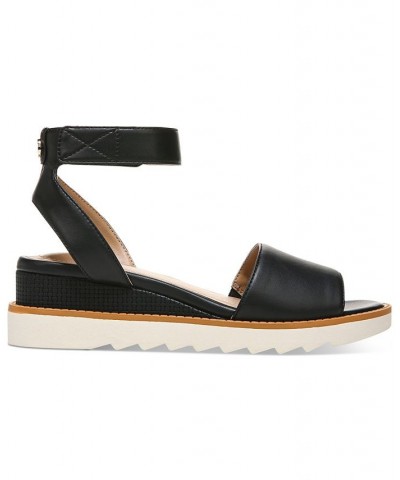 Constancia Ankle-Strap Wedge Sandals Black $35.78 Shoes