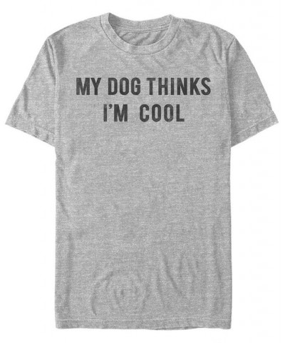 Men's Dog Cool Short Sleeve Crew T-shirt Gray $17.50 T-Shirts