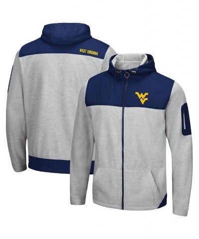Men's Heathered Gray, Navy West Virginia Mountaineers Schwartz Full-Zip Hoodie $37.60 Sweatshirt