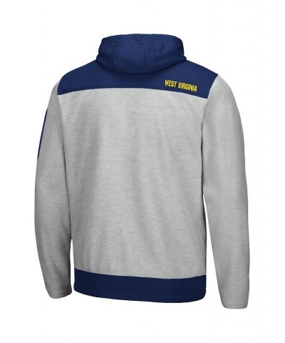 Men's Heathered Gray, Navy West Virginia Mountaineers Schwartz Full-Zip Hoodie $37.60 Sweatshirt