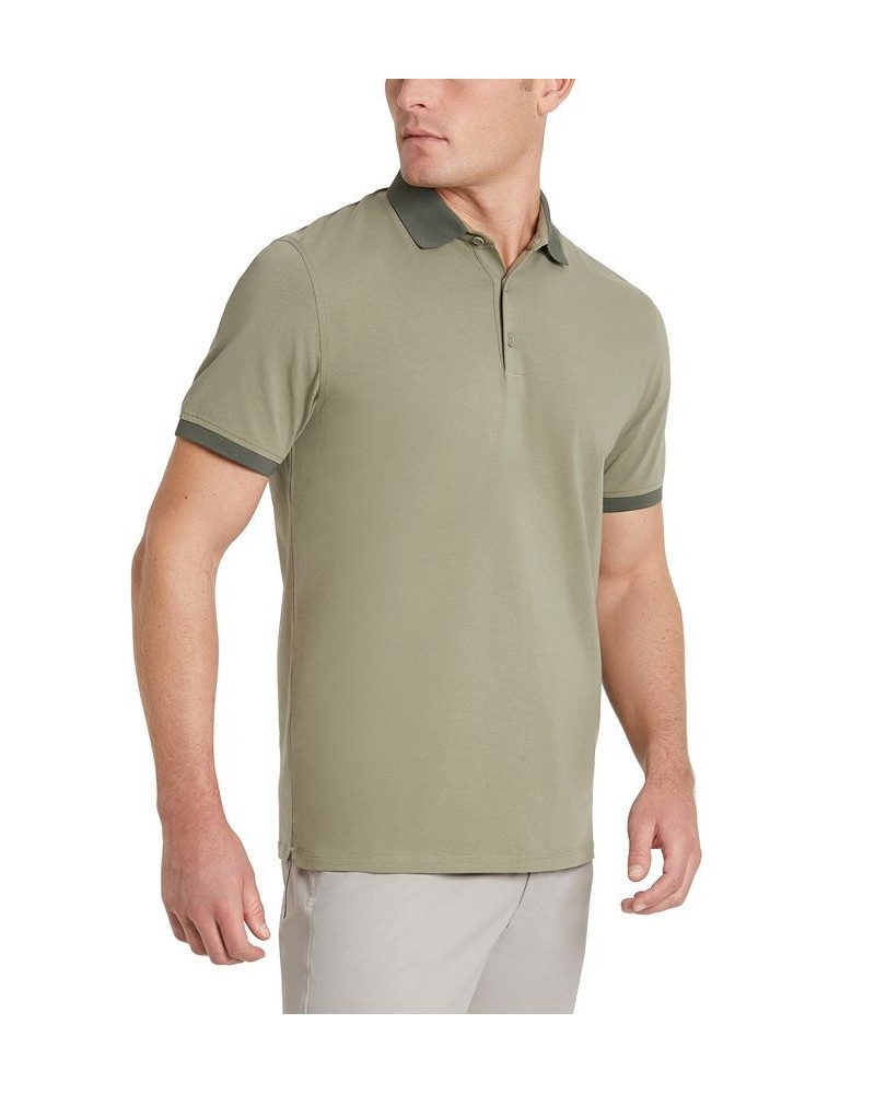 Men's Solid Button Placket Polo Shirt PD01 $28.98 Polo Shirts