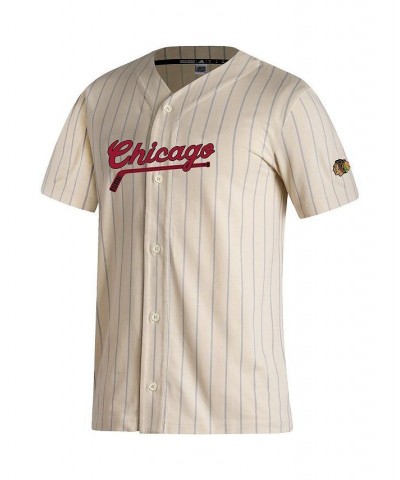 Men's White Chicago Blackhawks Baseball Button-Up Shirt $45.60 Shirts