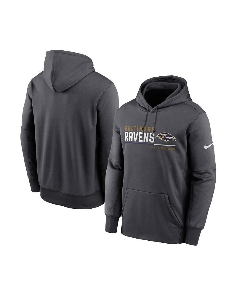 Men's Anthracite Baltimore Ravens Prime Logo Name Split Pullover Hoodie $41.40 Sweatshirt