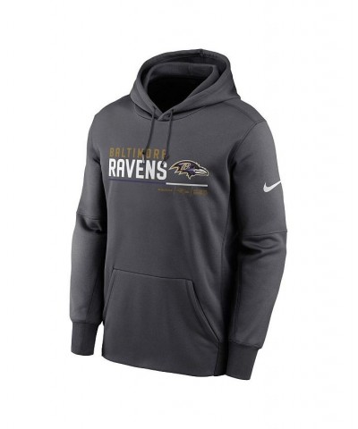 Men's Anthracite Baltimore Ravens Prime Logo Name Split Pullover Hoodie $41.40 Sweatshirt