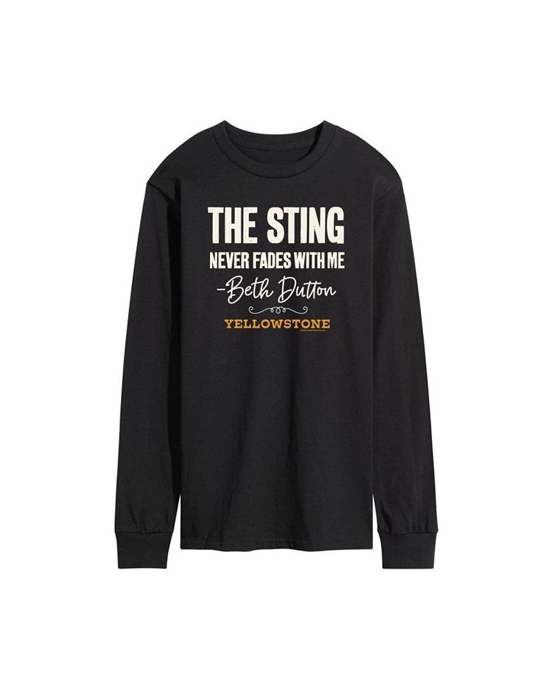 Men's Yellowstone the Sting Long Sleeve T-shirt Black $18.90 T-Shirts