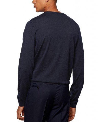 BOSS Men's V-Neck Wool Sweater Blue $46.28 Sweaters