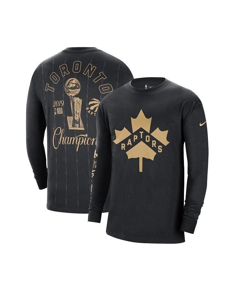 Men's Black Toronto Raptors 2021/22 City Edition Courtside Heavyweight Moments Long Sleeve T-shirt $21.50 T-Shirts