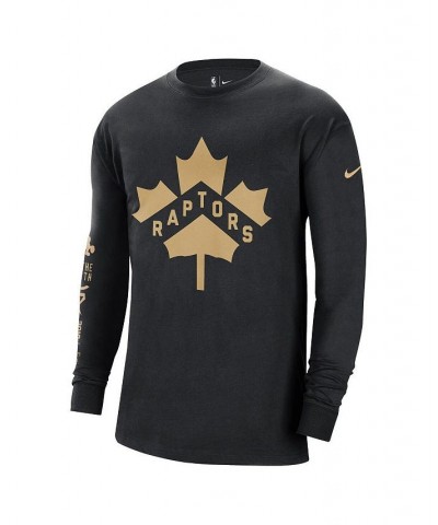 Men's Black Toronto Raptors 2021/22 City Edition Courtside Heavyweight Moments Long Sleeve T-shirt $21.50 T-Shirts