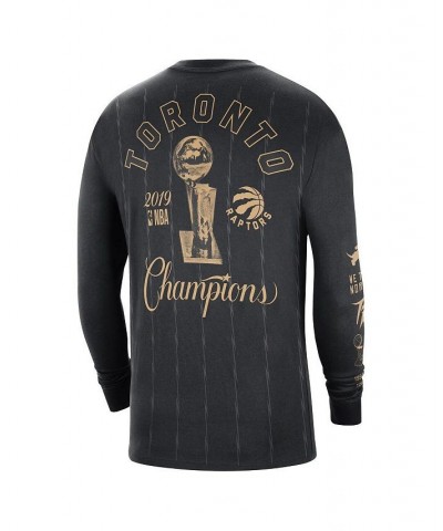 Men's Black Toronto Raptors 2021/22 City Edition Courtside Heavyweight Moments Long Sleeve T-shirt $21.50 T-Shirts